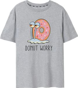SpongeBob SquarePants - "Donut Worry" T-Shirt für Damen NS7832 (M) (Grau meliert)