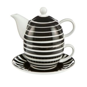 Goebel Chateau Black and White Stripes - Tea for One Neuheit 2019 27050651