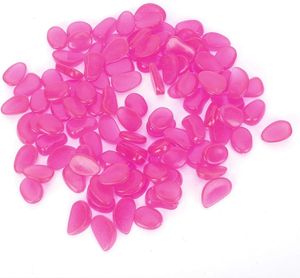 100 kusov svietiacich kameňov do záhrady, dekoračné kamene, akvarijné kamene, fluorescenčné kamienky, kamienky svietiace v tme - LUMIROCKS Pink
