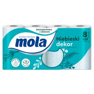 Mola, Modrý Dekor, Toaletný Papier, 8 roliek