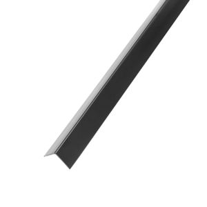 DQ-PP WINKELPROFIL | 25x25mm | 2m | schwarz | PVC | Kunststoff Winkelleiste | Außenecke Kantenschutz Wand L Profil Eckprofil