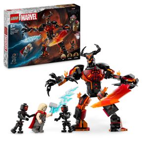 LEGO Marvel Thor vs. Surtur Baufigur, Action-Spielset mit Superhelden-Baufigur und 3 Minifiguren, Geschenk für Jungen und Mädchen ab 8 Jahren 76289