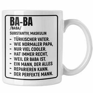 Trendation - Türkischer Vater Geschenk Tasse Türken Kaffeetasse Baba Papa  (Weiß)