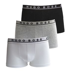 HUGO BOSS 3 balenia boxeriek veľkosti L v bielej, sivej a čiernej farbe