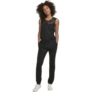 Urban Classics Ladies Lace Block Jumpsuit black - 4XL