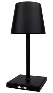 abathe LED Akku Tischleuchte mit USB in schwarz- stufenlos dimmbar, aufladbar, warmes, weißes Licht - sichtfreie Höhe von 25cm - für drinnen und draußen
