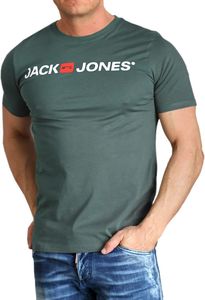 JACK & JONES T-Shirt Corp Tee Logo Print Herren Shirt Slim-Fit O-Neck, Corp-126-Dark Slate-L