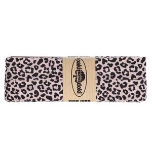 3m Oaki Doki Jersey-Schrägband mit Leopard Print gefalzt elastisch Einfassband , Farbe:3003 altrosa-schwarz