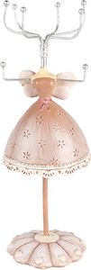Clayre &amp; Eef 65876 Stojan na šperky béžový Ø 7x19 cm Romantický dizajn Polyresin