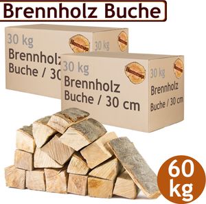 Dřevo na podpal Dřevo na podpal 60 kg Pro kamna a krb Ohnivá mísa Gril Bukové dřevo Dřevo na podpal Bukové dřevo Polena Dřevo 30 cm Flameup