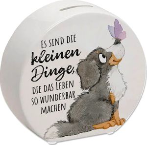 Hund Spardose mit Spruch Die kleinen Dinge machen das Leben so wunderbar