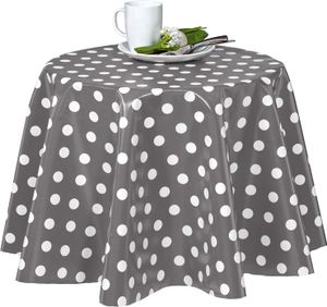 Melody Wachstuch Tischdecke 240 x 140 cm eckig Punkte grau #1150-20