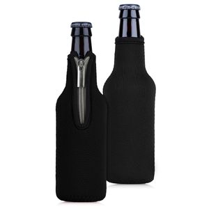 kwmobile 2x 330ml Flasche Flaschenkühler - für Bier und andere Getränke - aus isoliertem Neopren - Kühler in Schwarz
