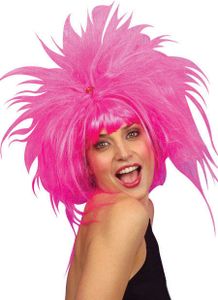 Pretty Kitty 80er Jahre Perücke pink für Damen