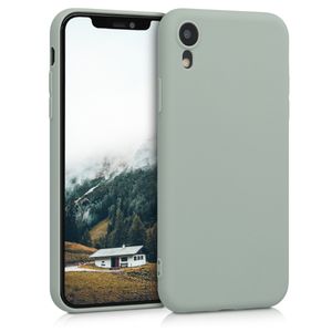 kwmobile Hülle kompatibel mit Apple iPhone XR - Hülle Silikon - Soft Handyhülle - Handy Case in Graugrün