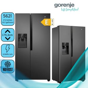 Gorenje - NRS9182VB - Side by Side - Schwarz - No Frost - Wassertank