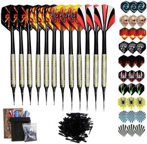 Sinwind Softdart Dartpfeile Set 12 Stück mit Kunststoffspitze, 30 Flights, 10 Motive Sinwind Softdart Dartpfeile Set 12 Stück mit Kunststoffspitze, 30 Flights, 10 Motive