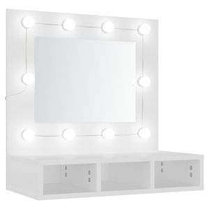 zrkadlová skrinka vidaXL s LED diódou biela 60x31,5x62 cm