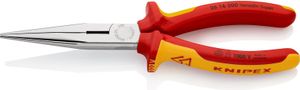 Flachrundzange DIN ISO 5745 L.200mm m.Schneide gerade VDE Chrom 2K-Hüllen Knipex