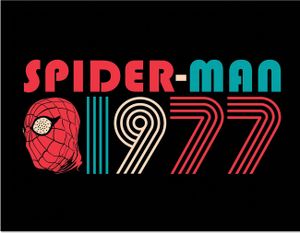 Spider-Man - Gerahmtes Poster "1977" PM8543 (40 cm x 30 cm) (Schwarz/Bunt)
