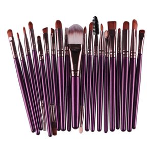 20x Soft Makeup Brush Set Kosmetikpinsel für Foundation Blush Concealer Farbe Lila Kaffee