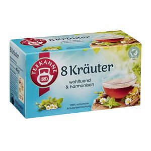 Teekanne 8 Kräuter Kräutergartenmischung Teegetränk 20 Teebeutel 40g