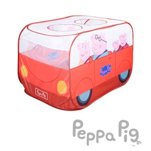roba Pop-Up Spielzelt Peppa Pig - Kinderzelt in Autoform mit automatischer Klappfunktion - Indoor & Outdoor - Rot / Weiß