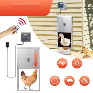 PetCozife Lichtsensor Hühnertür, Automatische Hühnerstall mit Programmierbare Timer für sichere Hühnerhaltung (EU-Stecker)