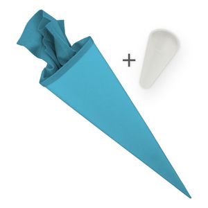 itenga Set Pazifikblau Bastelschultüte Rohling 70 cm rund + Spitzenschutz