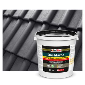 Isolbau Dachfarbe Anthrazit 25 kg Sockelfarbe Fassadenfarbe Dachbeschichtung RAL Farbe