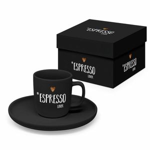 PPD Espresso Lover black Matte, mit Untertasse, Espressotasse, Kaffeetasse, 75 ml, 604614