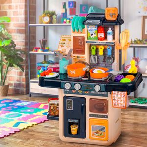 Kinderküche Spielküche Spielzeug Zubehör Küche mit Zubehör Zubehörteile viel Zubehör, Wasserhahn mit Wasser-Pump-Funktion, Kinderplay KP5448