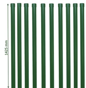 10 Zaunpfosten Zaunpfahl Pfosten f. Gartenzaun Zaun-draht 34 mm in grün RAL 6005