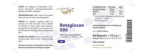 Vita World Betaglucan 500 | 90 Kapseln | mit Vitamin C und Zink | vegan | gluten- und laktosefrei