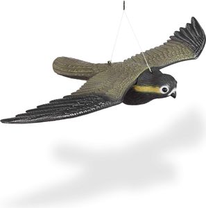 relaxdays 10022820_0 relaxdays Vogelschreck Falke lebensgroß schwarz 58,0 x 35,0 x 8,0 cm