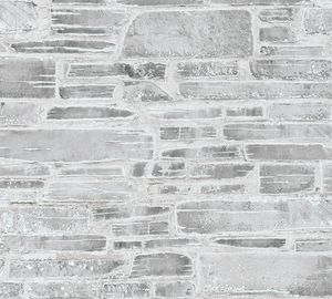 A.S. Création Steintapete Il Decoro Tapete in Naturstein Optik Papiertapete grau beige 10,05 m x 0,53 m