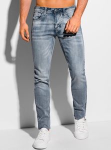 Edoti - Herren P1084 Faded Washed Slim Fit Jeans LIGHT BLUE W29