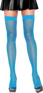 Klassische Netzstrümpfe neon-blau