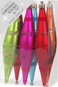 Christbaumschmuck Eiszapfen 15cm Kunststoff 6er Set - Mille Fiori