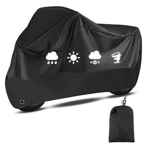 OKWISH Motorradabdeckung Abdeckplane Outdoor Faltgarage Motorrad Schutzhülle 190T Oxford Stoff,wasserdicht Winterfest,Motorradgarage mit Schlosslöcher