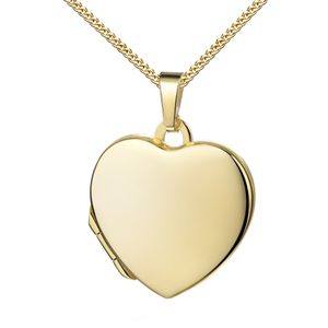 Fotomedaillon MIT KETTE Medaillon Gold 750 Amulett Herzkette zum Öffnen 2 Fotos 36 cm