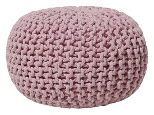 BELIANI Pouf Rosa 100% Baumwolle Rund ⌀ 40 cm Elegant Modern