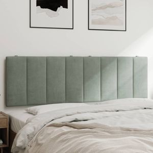 vidaXL Kopfteil-Kissen "Hanko" Hellgrau 160 cm Samt