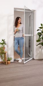 Livarno Home Alu Insektenschutz für Tür 100x210 Anthrazit - Rahmen weiß