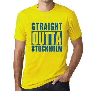 Herren Grafik T-Shirt Straight Outta Stockholm Öko-Verantwortlich Vintage Jahrgang Kurzarm Lustige Druck Geburtstag Geschenk Mann