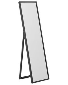 BELIANI Stehspiegel Schwarz 40 x 140 cm Kunststoff Rechteckig Retro Klassisch