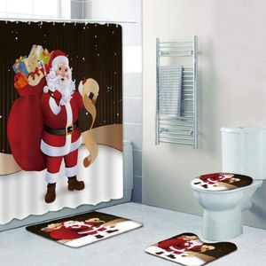 Weihnachten Toilettensitz Abdeckung Dekorationen, Weihnachtsmann WC-Sitzbezug und Teppich,(A3)