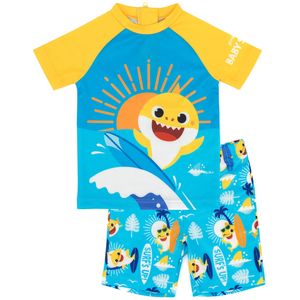 Baby Shark - "Surf's Up!" Zweiteiliger Badeanzug für Jungen NS7147 (98) (Blau/Gelb)