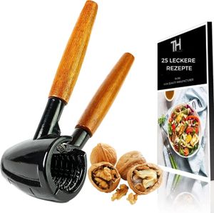 Thiru Nussknacker mit edlem Holzgriff - Ideal für Walnüsse - Knacken ohne Kernzerquetschung - Walnussknacker – Basic Holzgriff