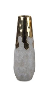 Deko Vase GOLDSAND konisch rund H. 29cm grau gold Keramik Formano F24